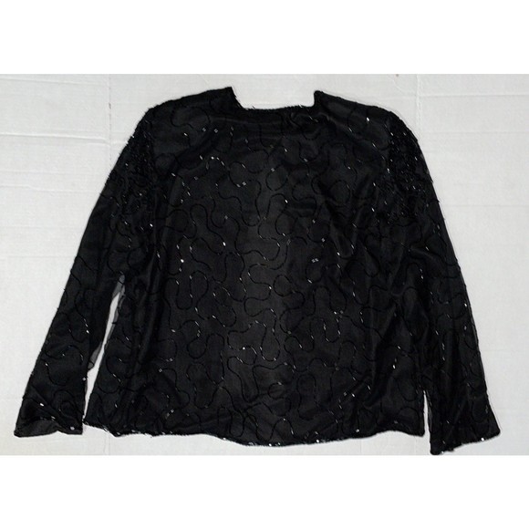 JMD black sequins bead evening formal jacket M/L - Picture 7 of 9